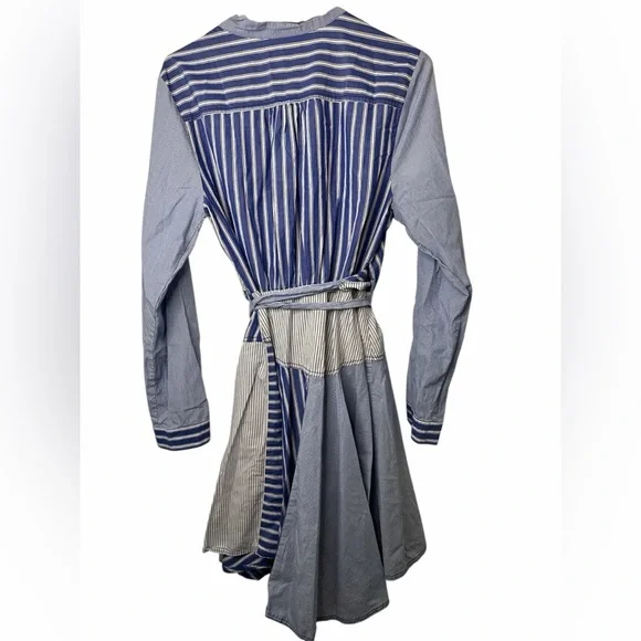 Maeve Newport Striped Blue and White Wrap Shirt Dress NWOT - Picture 2 of 9